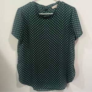 LOFT Green Boxy Blouse size small